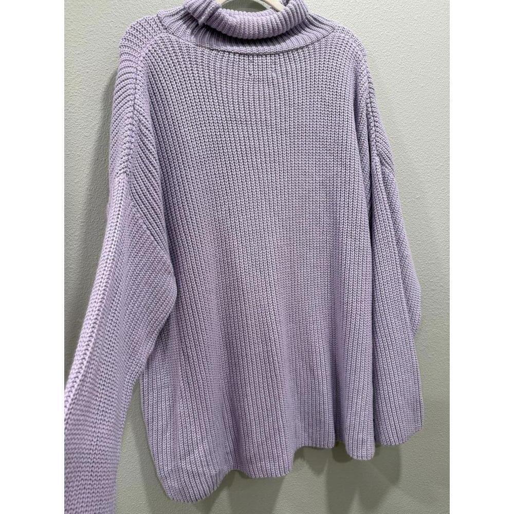 ASOS Design Lilac Turtleneck Roll Down Tunic Knit Sweater, Women's Large - Picture 4 of 4